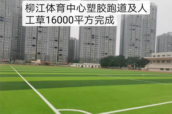 柳江体育中心塑胶跑道及人工草16000平方